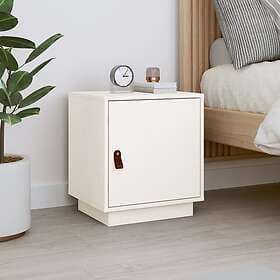 vidaXL Sängbord vit 40x34x45 cm massivt furuträ 818277