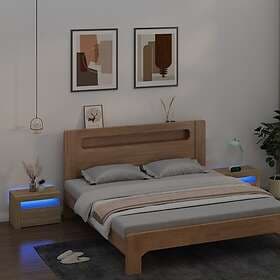 vidaXL Nightstand 2 pcs with LED Lighting Sonoma Oak 60x35x40cm 3080737