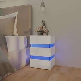 vidaXL Sängskåp LED vit 45x35x67 cm spånskiva 326840