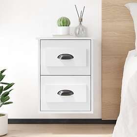 vidaXL Nightstand White High Gloss 41.5x36x53cm 816396
