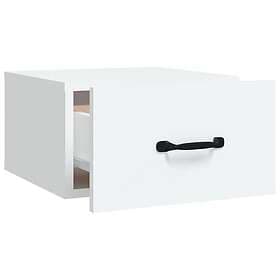 vidaXL Väggmonterat sängbord vit 35x35x20 cm 812852