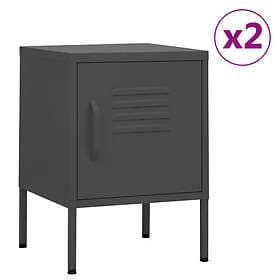 vidaXL Sängbord 2 st antracit 35x35x51 cm stål 3095211