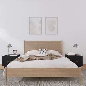 vidaXL Sängbord 2 st svart 40x34x35 cm massiv furu 818294