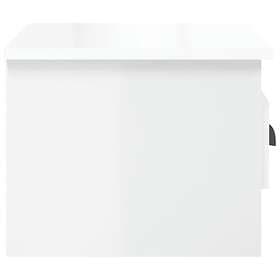 vidaXL Nightstand White High Gloss 41.5x36x28cm 816380