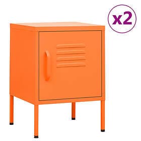 vidaXL Nightstand 2 pcs Orange Steel 35x35x51cm 3095208