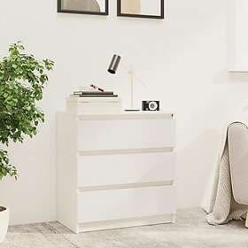 vidaXL Sängbord vit 60x36x64 cm massiv furu 808094