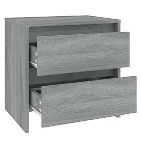 vidaXL Sängbord 2 st grå sonoma-ek 45x34.5x44.5 cm konstruerat trä 813041