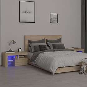 vidaXL Sängbord med LED 2 st sonoma-ek 70x36.5x40 cm 3152772