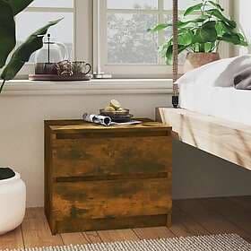 vidaXL Nightstand Smoke Brown Oak 50x39x43.5cm Constructed Wood