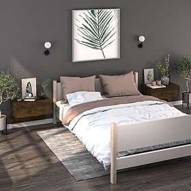 vidaXL Nightstand Smoke Brown Oak 40x30x15cm 2 pcs
