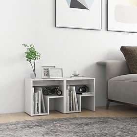 vidaXL Nightstand White High Gloss 40x30x40cm Constructed Wood