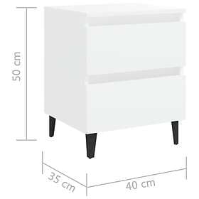 vidaXL Nightstand White 40x35x50cm Constructed Wood 805870