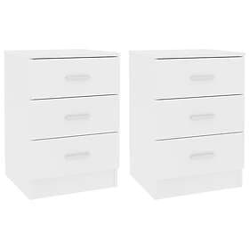 vidaXL Nightstand White 38x35x56cm Engineered Wood 800451