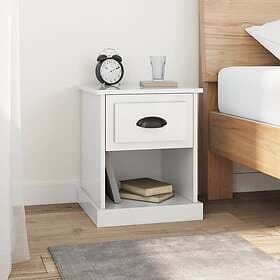 vidaXL Nightstand White High Gloss 39x39x47.5cm Constructed Wood 816132