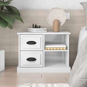 vidaXL Sängbord vit högglans 60x35.5x45 cm 816370
