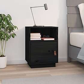 vidaXL Sängbord svart 40x34x55 cm massiv furu 818323