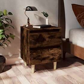 vidaXL Nightstand Smoke Oak 40x35x50cm
