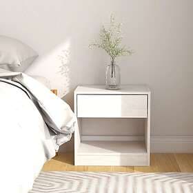 vidaXL Sängbord 40x31x40 cm massiv furu vit 808065