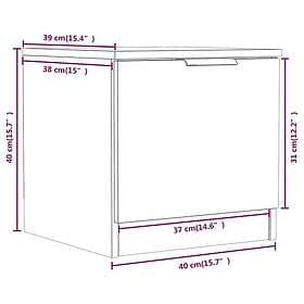 vidaXL Sängbord 2 st vit 40x39x40 cm 811197