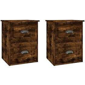 vidaXL Nightstand Smoke Brown Oak 41.5x36x53cm