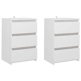vidaXL Nightstand 2 pcs White 40x35x62.5cm Engineered Wood 806212