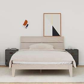 vidaXL Sängbord 2 st grå 40x34x55 cm massiv furu 818310
