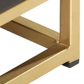 vidaXL Nightstand Black and Gold 40x30x50cm Solid Mango Wood 286517