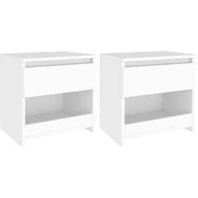 vidaXL Sängbord 2 st vit 40x30x39 cm konstruerat trä 803444