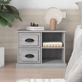 vidaXL Sängbord grå sonoma 60x35.5x45 cm 816374