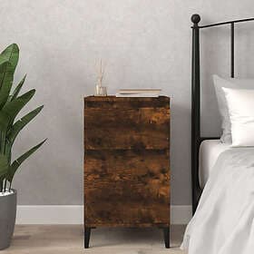vidaXL Nightstand Smoke Brown Oak 40x35x70cm