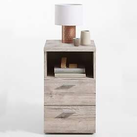vidaXL Bedside Table with 2 Drawers and Open Shelf Sand Oak 428718