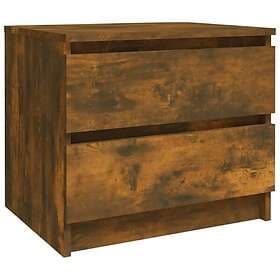 vidaXL Sängbord rökfärgad ek 50x39x43.5 cm konstruerat trä 815822