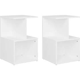 vidaXL Nightstand 2 pcs White 35x35x55cm Engineered Wood 806347