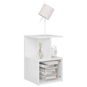 vidaXL Nightstand White High Gloss 35x35x55cm Constructed Wood 806358