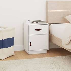vidaXL Sängbord vit 40x34x55 cm massiv furu 818307