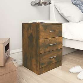 vidaXL Nightstand Smoke Brown Oak 38x35x56cm Constructed Wood 815321