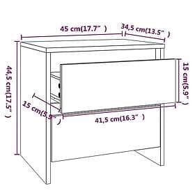 vidaXL Sängbord betonggrå 45x34.5x44.5 cm konstruerat trä 809853