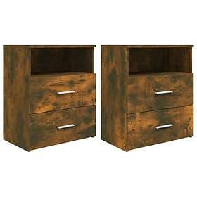 vidaXL Sängbord 2 st rökfärgad ek 50x32x60 cm 815859