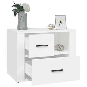 vidaXL Sängbord vit 60x36x45 cm konstruerat trä 816736