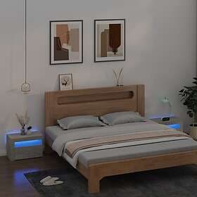 vidaXL Nightstand 2 pcs with LED Lighting Concrete Grey 60x35x40cm 3080738