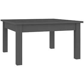 vidaXL Soffbord grå 55x55x30 cm massiv furu 814231