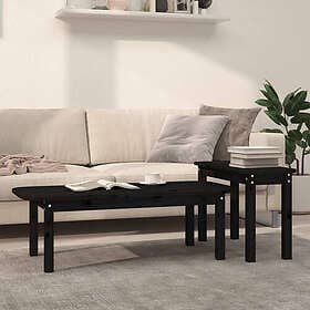 vidaXL Satsbord 2 st svart massiv furu 822366