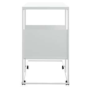 vidaXL Sidobord med hjul vit 55x36x63.5 cm konstruerat trä 343111