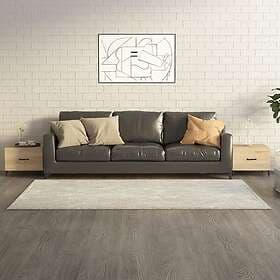 vidaXL Soffbord med metallben 2 st sonoma-ek 50x50x40 cm 812733