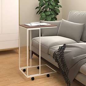vidaXL Sidobord med hjul vit 40x30x63.5 cm konstruerat trä 343098