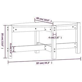vidaXL Soffbord 87x48x35 cm massiv furu 822322