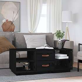 vidaXL Soffbord svart 100x50x41 cm massiv furu 818274
