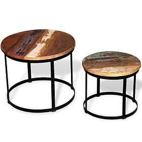 vidaXL Accent Table 2 pcs Recycled Wood 40cm/50cm 244007