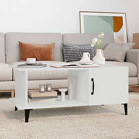 vidaXL Soffbord vit 90x50x40 cm konstruerat trä 812753