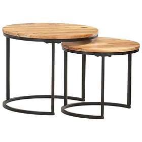 vidaXL End Tables Set of 2 Solid Acacia Wood 286186